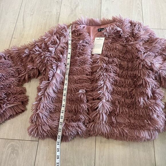 Prettygarden chic Open Front Cardigan Faux Fur Coat size L - Picture 2 of 8